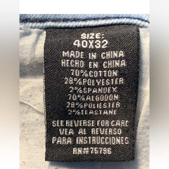 Velero Mens Lightwash Distressed Streetwear Blue Jeans, Size 40x32 - Picture 11 of 12